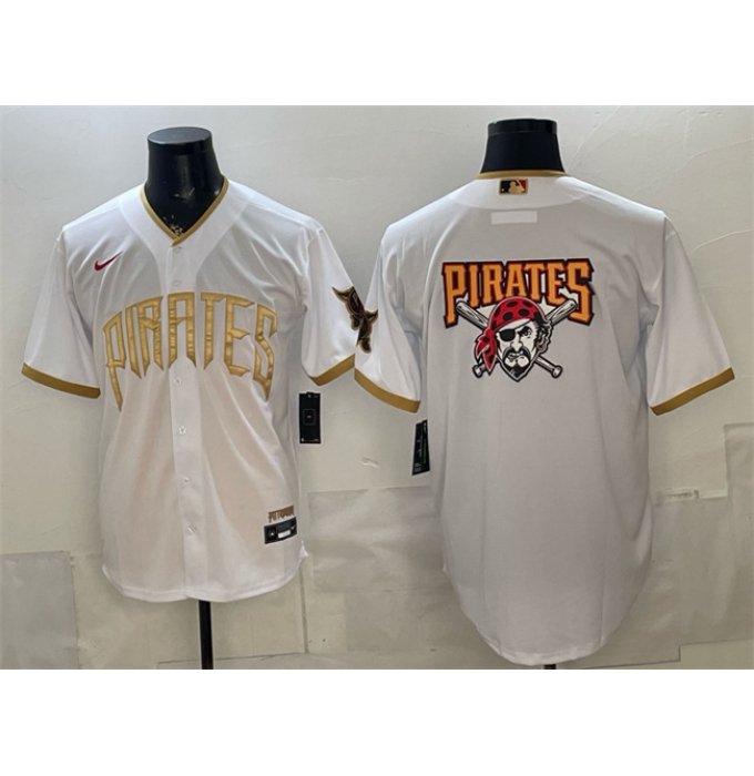 Men's Pittsburgh Pirates Team Big Logo White 2026 City Connect Stadium Stitched Baseball Jersey