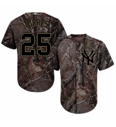 Youth Majestic New York Yankees #25 Gleyber Torres Authentic Camo Realtree Collection Flex Base MLB Jersey