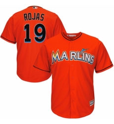 Men's Majestic Miami Marlins #19 Miguel Rojas Replica Orange Alternate 1 Cool Base MLB Jersey