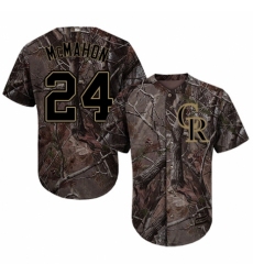 Youth Majestic Colorado Rockies #24 Ryan McMahon Authentic Camo Realtree Collection Flex Base MLB Jersey