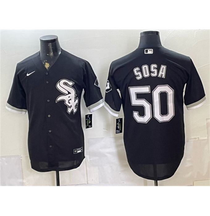 Men's Chicago White Sox #50 Lenyn Sosa Black Stitched Baseball Jersey