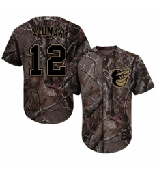Men's Majestic Baltimore Orioles #12 Roberto Alomar Authentic Camo Realtree Collection Flex Base MLB Jersey