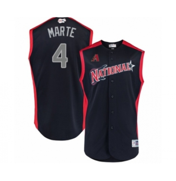 Men's Arizona Diamondbacks #4 Ketel Marte Authentic Navy Blue National League 2019 Baseball All-Star Jersey