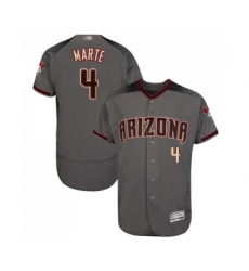 Men's Arizona Diamondbacks #4 Ketel Marte Grey Road Authentic Collection Flex Base Baseball Jersey