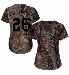 Women's Majestic Atlanta Braves #26 Mike Foltynewicz Authentic Camo Realtree Collection Flex Base MLB Jersey