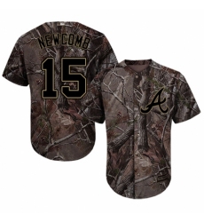 Men's Majestic Atlanta Braves #15 Sean Newcomb Authentic Camo Realtree Collection Flex Base MLB Jersey
