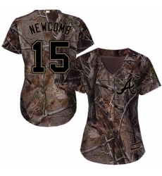 Women's Majestic Atlanta Braves #15 Sean Newcomb Authentic Camo Realtree Collection Flex Base MLB Jersey
