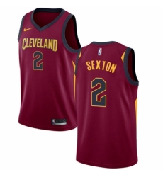 Men's Nike Cleveland Cavaliers #2 Collin Sexton Swingman Maroon NBA Jersey - Icon Edition