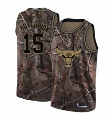 Women's Nike Chicago Bulls #15 Chandler Hutchison Swingman Camo Realtree Collection NBA Jersey
