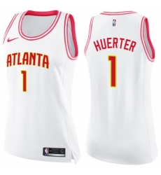 Women's Nike Atlanta Hawks #1 Kevin Huerter Swingman White/Pink Fashion NBA Jersey
