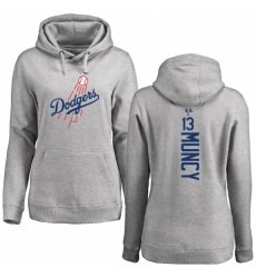 MLB Women's Nike Los Angeles Dodgers #13 Max Muncy Ash Backer Pullover Hoodie