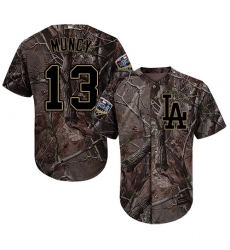 Men's Majestic Los Angeles Dodgers #13 Max Muncy Authentic Camo Realtree Collection Flex Base 2018 World Series MLB Jersey