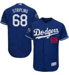 Men's Majestic Los Angeles Dodgers #68 Ross Stripling Royal Blue Alternate Flex Base Authentic Collection 2018 World Series MLB Jersey