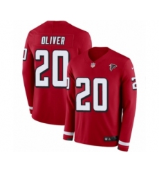 Men's Nike Atlanta Falcons #20 Isaiah Oliver Limited Red Therma Long Sleeve NFL Jersey