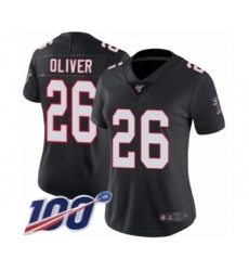 Women's Atlanta Falcons #26 Isaiah Oliver Black Alternate Vapor Untouchable Limited Player 100th Season Football Jersey