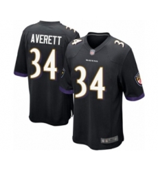 Men's Baltimore Ravens #34 Anthony Averett Game Black Alternate Football Jersey