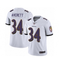 Men's Baltimore Ravens #34 Anthony Averett White Vapor Untouchable Limited Player Football Jersey