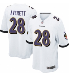 Men's Nike Baltimore Ravens #28 Anthony Averett Game White NFL Jersey