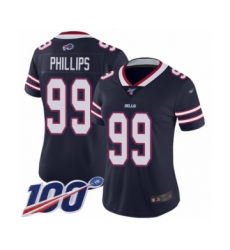 Women's Buffalo Bills #99 Harrison Phillips Limited Navy Blue Inverted Legend 100th Season Football Jersey