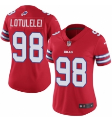 Women's Nike Buffalo Bills #98 Star Lotulelei Limited Red Rush Vapor Untouchable NFL Jersey
