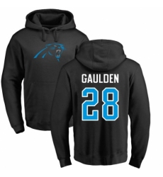 NFL Nike Carolina Panthers #28 Rashaan Gaulden Black Name & Number Logo Pullover Hoodie