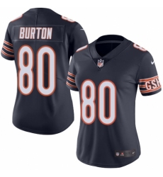 Women's Nike Chicago Bears #80 Trey Burton Navy Blue Team Color Vapor Untouchable Limited Player NFL Jersey