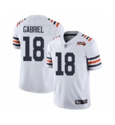 Men's Chicago Bears #18 Taylor Gabriel White 100th Season Limited Football Jersey