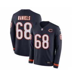 Men's Nike Chicago Bears #68 James Daniels Limited Navy Blue Therma Long Sleeve NFL Jersey