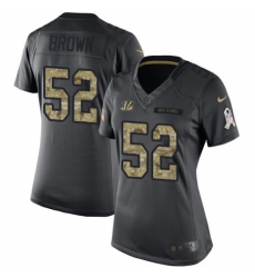 Women's Nike Cincinnati Bengals #52 Preston Brown Limited Black 2016 Salute to Service NFL Jersey
