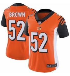 Women's Nike Cincinnati Bengals #52 Preston Brown Orange Alternate Vapor Untouchable Limited Player NFL Jersey