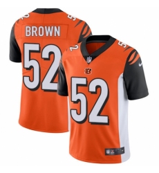 Youth Nike Cincinnati Bengals #52 Preston Brown Orange Alternate Vapor Untouchable Limited Player NFL Jersey