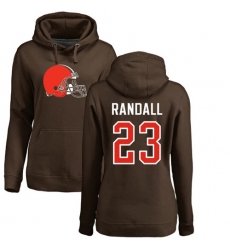 NFL Women's Nike Cleveland Browns #23 Damarious Randall Brown Name & Number Logo Pullover Hoodie