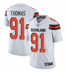 Men's Nike Cleveland Browns #91 Chad Thomas White Vapor Untouchable Limited Player NFL Jersey