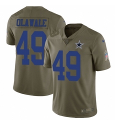 Youth Nike Dallas Cowboys #49 Jamize Olawale Limited Olive 2017 Salute to Service NFL Jersey