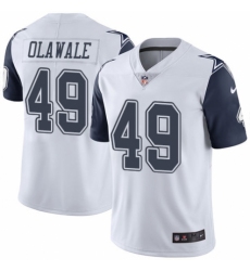 Youth Nike Dallas Cowboys #49 Jamize Olawale Limited White Rush Vapor Untouchable NFL Jersey