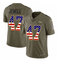 Men's Nike Denver Broncos #47 Josey Jewell Limited Olive/USA Flag 2017 Salute to Service NFL Jersey