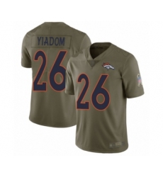 Men's Denver Broncos #26 Isaac Yiadom Limited Olive 2017 Salute to Service Football Jersey
