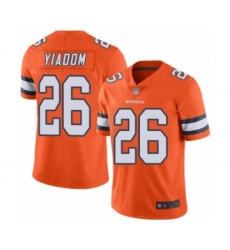 Youth Denver Broncos #26 Isaac Yiadom Limited Orange Rush Vapor Untouchable Football Jersey