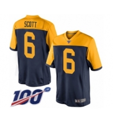 Men's Green Bay Packers #6 JK Scott Limited Navy Blue Alternate 100th Season Football Jersey