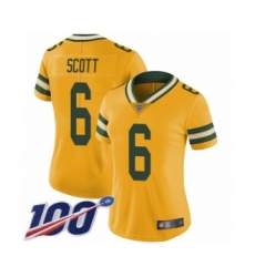 Women's Green Bay Packers #6 JK Scott Limited Gold Rush Vapor Untouchable 100th Season Football Jersey