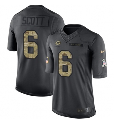 Youth Nike Green Bay Packers #6 JK Scott Limited Black 2016 Salute to Service NFL Jersey
