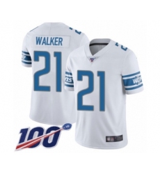 Men's Detroit Lions #21 Tracy Walker White Vapor Untouchable Limited Player 100th Season Football Jersey