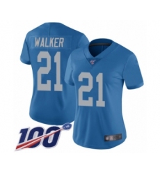 Women's Detroit Lions #21 Tracy Walker Blue Alternate Vapor Untouchable Limited Player 100th Season Football Jersey