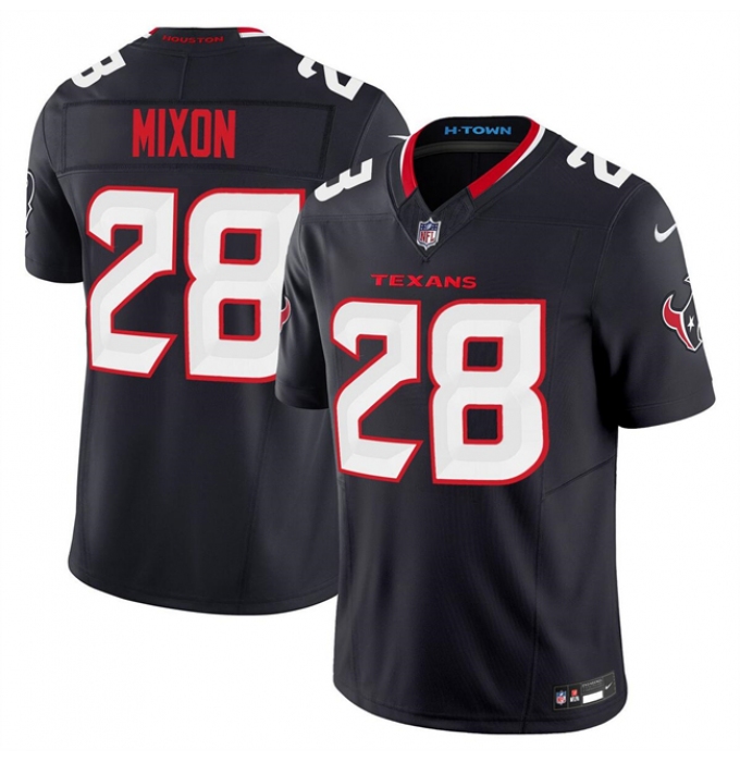 Men's Houston Texans #28 Joe Mixon Navy 2024 Vapor F.U.S.E. Limited Football Stitched Jersey