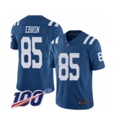Men's Indianapolis Colts #85 Eric Ebron Limited Royal Blue Rush Vapor Untouchable 100th Season Football Jersey