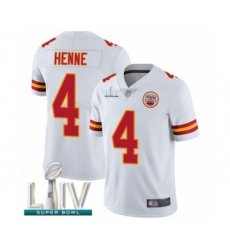 Men's Kansas City Chiefs #4 Chad Henne White Vapor Untouchable Limited Player Super Bowl LIV Bound Football Jersey