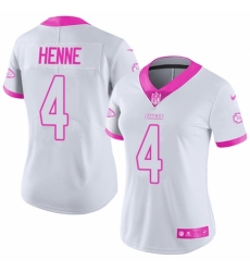 Women's Nike Kansas City Chiefs #4 Chad Henne Limited White/Pink Rush Fashion NFL Jersey