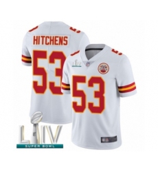 Youth Kansas City Chiefs #53 Anthony Hitchens White Vapor Untouchable Limited Player Super Bowl LIV Bound Football Jersey