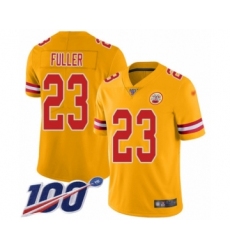 Men's Kansas City Chiefs #23 Kendall Fuller Limited Gold Inverted Legend 100th Season Football Jersey