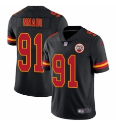 Youth Nike Kansas City Chiefs #91 Derrick Nnadi Limited Black Rush Vapor Untouchable NFL Jersey